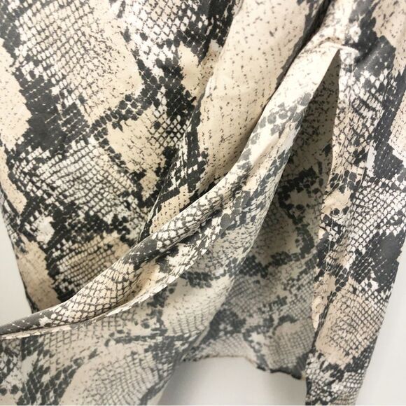 H&M | Satin Look Snake Print Midi Slip Dress Spaghetti Straps Women’s Size Small - Picture 8 of 12